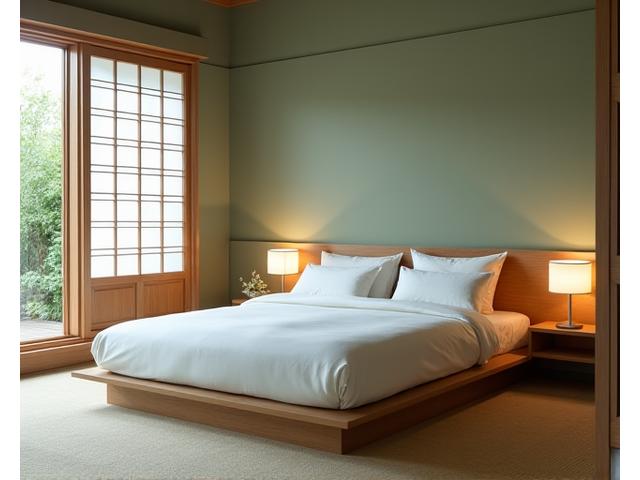 和モダンスタイルの落ち着いた寝室