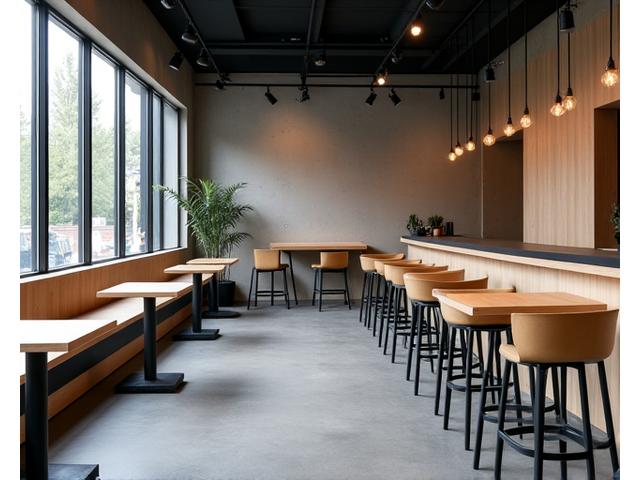 落ち着いた雰囲気のカフェの内装デザイン