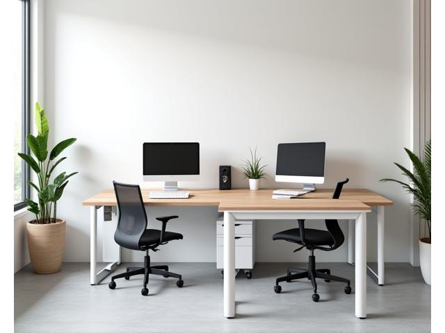 人間工学に基づいたオフィスのデスクとチェア