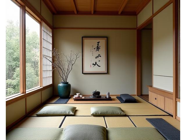 伝統的な要素を取り入れた茶室