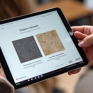 3Dレンダリングと素材サンプルを示すデザイナー